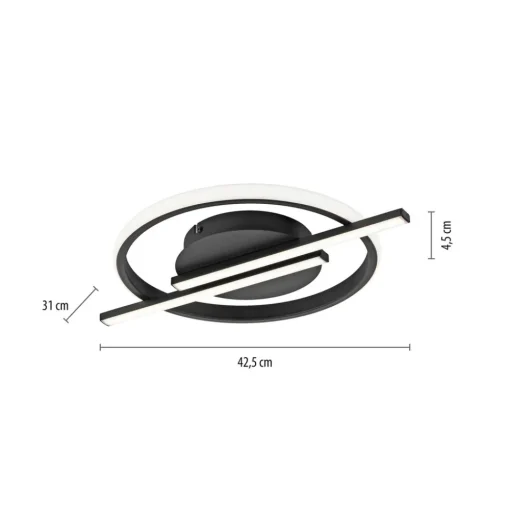 JUST LIGHT. GmbH JUST LIGHT. Korsa LED-taklampe, svart, Ø31 cm, dimbar Best