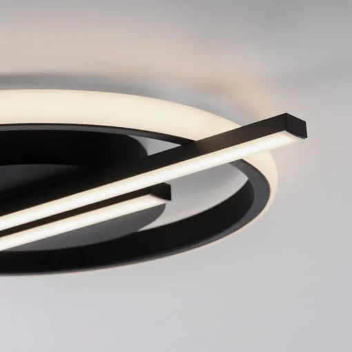 JUST LIGHT. GmbH JUST LIGHT. Korsa LED-taklampe, svart, Ø31 cm, dimbar Best
