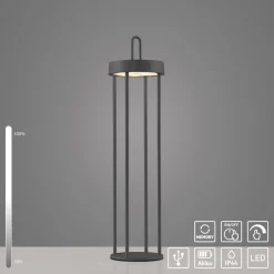 JUST LIGHT. GmbH JUST LIGHT. LED-bordlampe Anselm svart 50 cm jern| Terrassebelysning