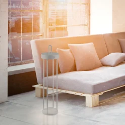 JUST LIGHT. LED-bordlampe Anselm gråbeige 50 cm jern Clearance