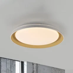 JUST LIGHT. GmbH JUST LIGHT. Sati taklampe, plast, hvit/messing Outlet