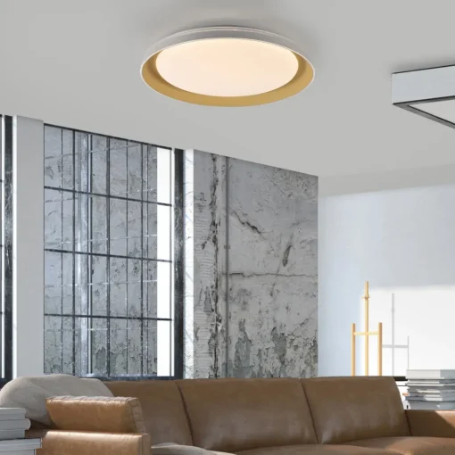 JUST LIGHT. GmbH JUST LIGHT. Sati taklampe, plast, hvit/messing Outlet