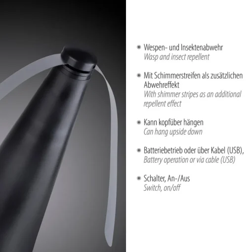 JUST LIGHT. GmbH JUST LIGHT. Swat fluevisp, svart, batteridrevet| Møbel Og Interiør|Terrassebelysning