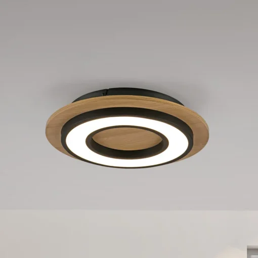 JUST LIGHT. GmbH JUST LIGHT. Taklampe Tola, rund, tre, 3 000 K Best