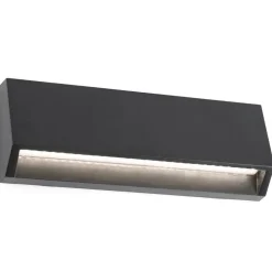 FARO BARCELONA Kantet utendørs LED-vegglampe Must, bredde 21,7 cm Discount