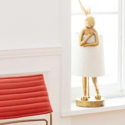 KARE Animal Rabbit bordlampe gull/hvit| Bordlamper