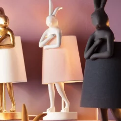 KARE Animal Rabbit bordlampe, hvit/rosa, høyde 50 cm| Bordlamper