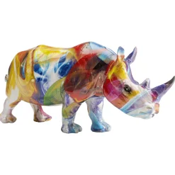 KARE dekorativ figur Coloured Rhino, polyresin, fargerikt trykk Discount