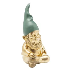 KARE dekorativ figur dverg Sittende, grønn/gullfarget, polyresin| Møbel Og Interiør