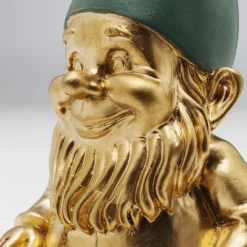 KARE dekorativ figur dverg Sittende, grønn/gullfarget, polyresin| Møbel Og Interiør