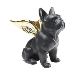 KARE dekorativ figur Sittende engelhund, svart/gull, steintøy Clearance