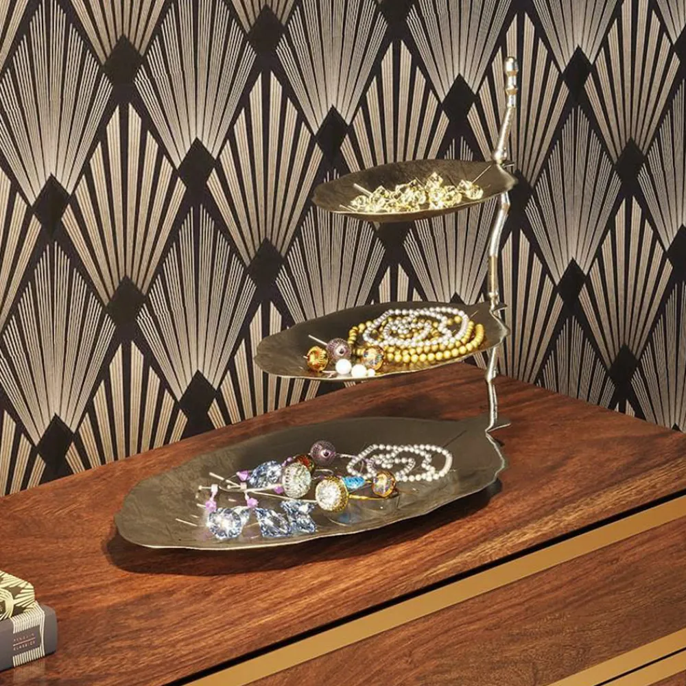 KARE Etagere Leaf, aluminium, forniklet, høyde 46 cm