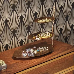 KARE Etagere Leaf, aluminium, messingbelagt, h 46 cm| Møbel Og Interiør