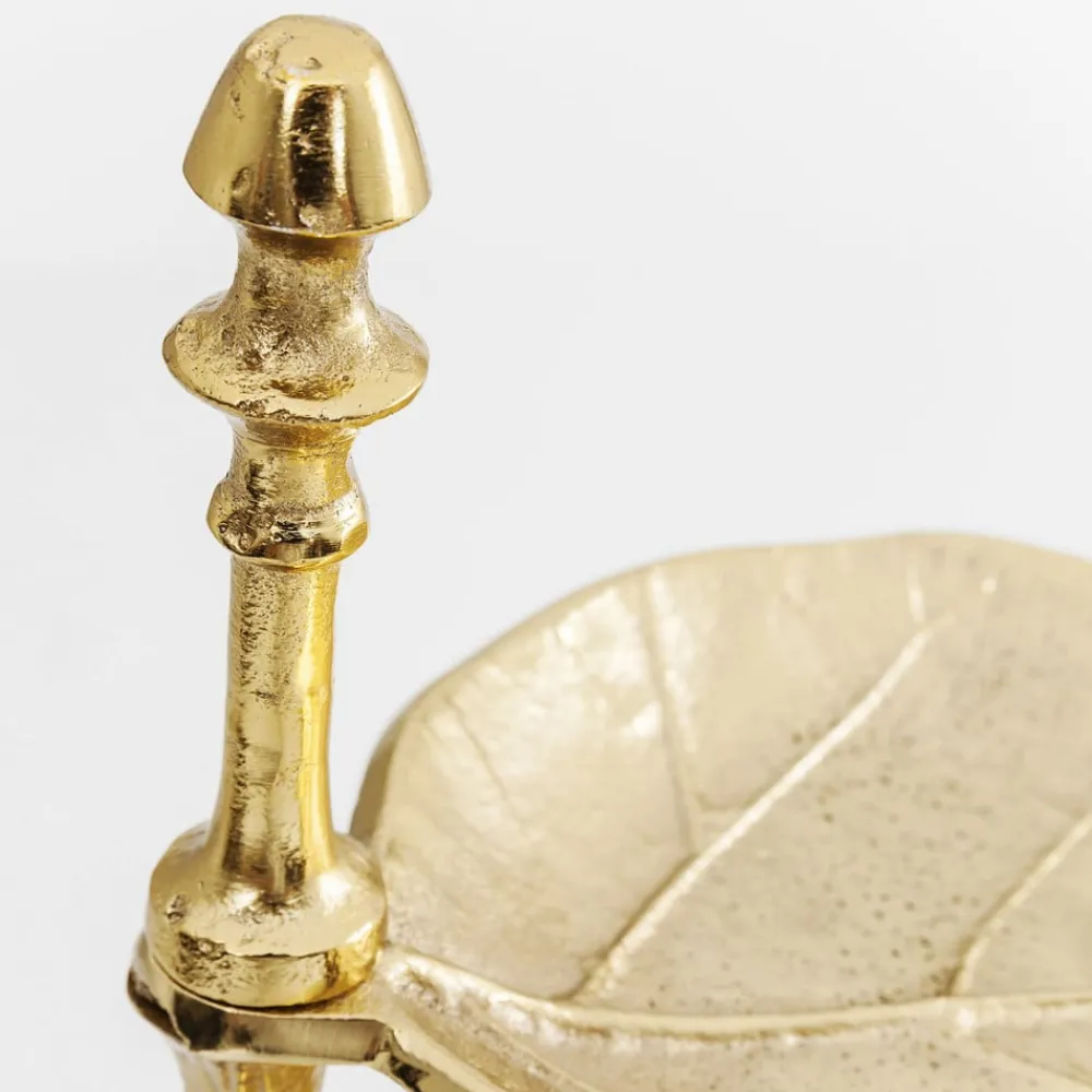 KARE Etagere Leaf, aluminium, messingbelagt, h 46 cm| Møbel Og Interiør