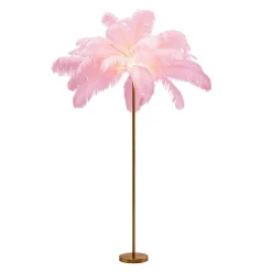 KARE Feather Palm gulvlampe med fjær, rosa| Gulvlamper