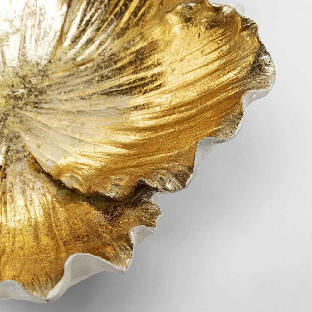 KARE Flower Bloom dekorativ skål, krem/gull, håndlaget| Møbel Og Interiør