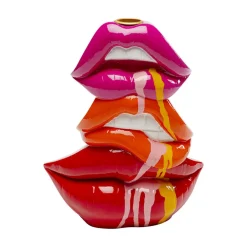 KARE Lysestake Lips, høyde 20 cm, polyresin, rød Discount
