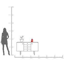 KARE Lysestake Lips, høyde 20 cm, polyresin, rød Discount