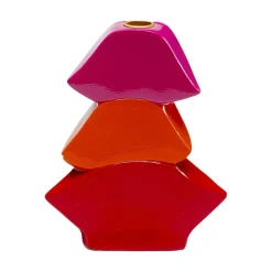 KARE Lysestake Lips, høyde 20 cm, polyresin, rød Discount