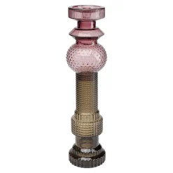 KARE Lysestake Marvelous Duo, høyde 49 cm, glass lilla/grå| Møbel Og Interiør