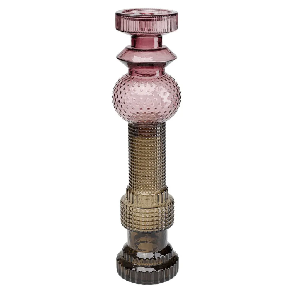 KARE Lysestake Marvelous Duo, høyde 49 cm, glass lilla/grå| Møbel Og Interiør