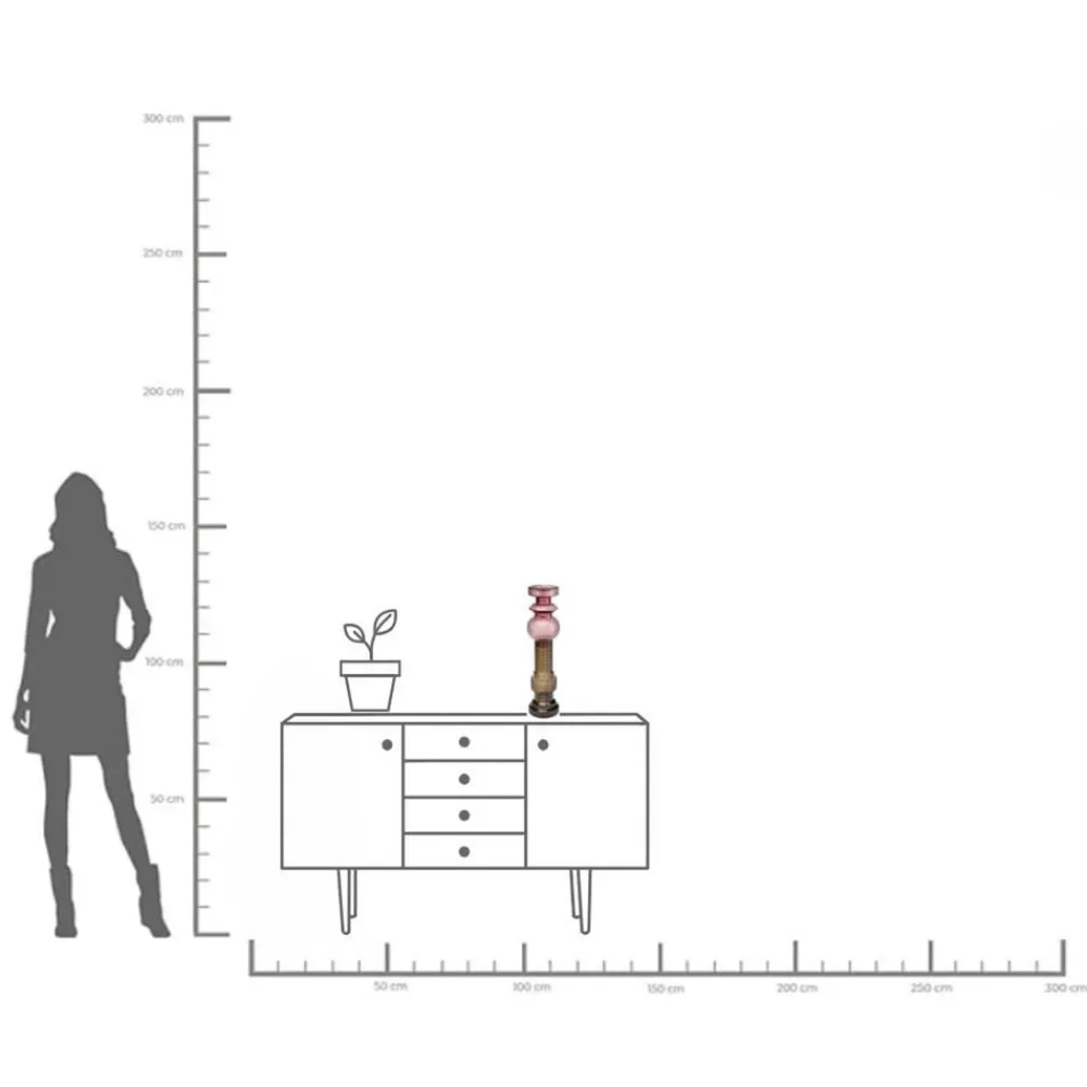 KARE Lysestake Marvelous Duo, høyde 49 cm, glass lilla/grå| Møbel Og Interiør