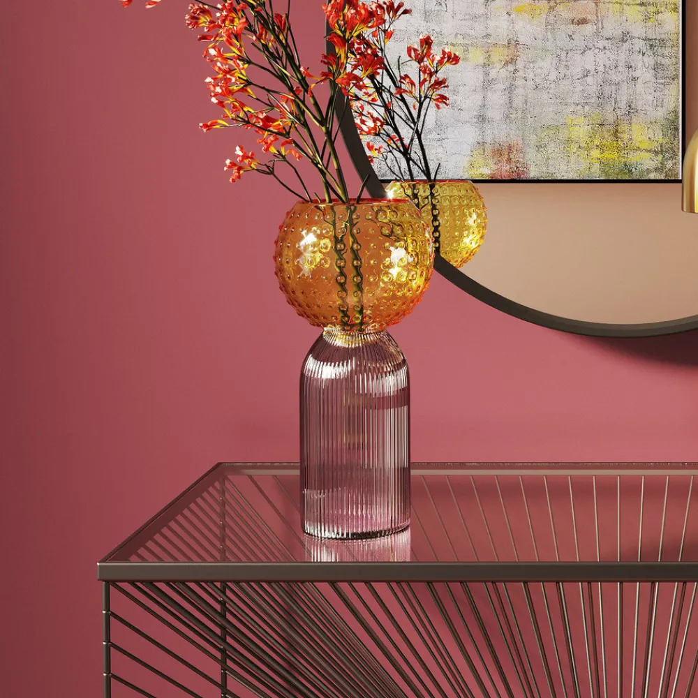 KARE Marvelous Duo-vase, høyde 31 cm, glass, gul, lilla