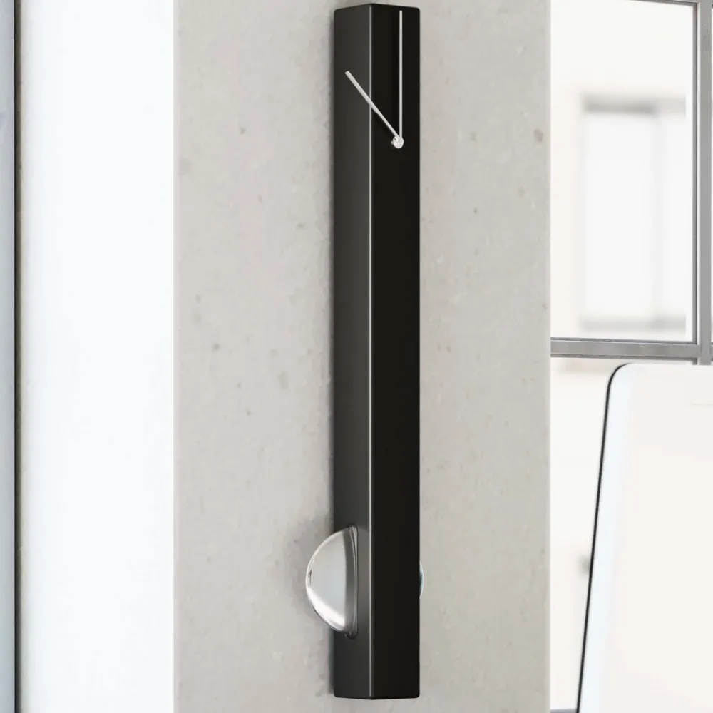 KARE Pendelveggklokke, aluminium, svart New