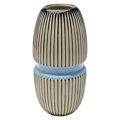KARE Vase Calabria, blå/beige, porselen, håndlaget Best