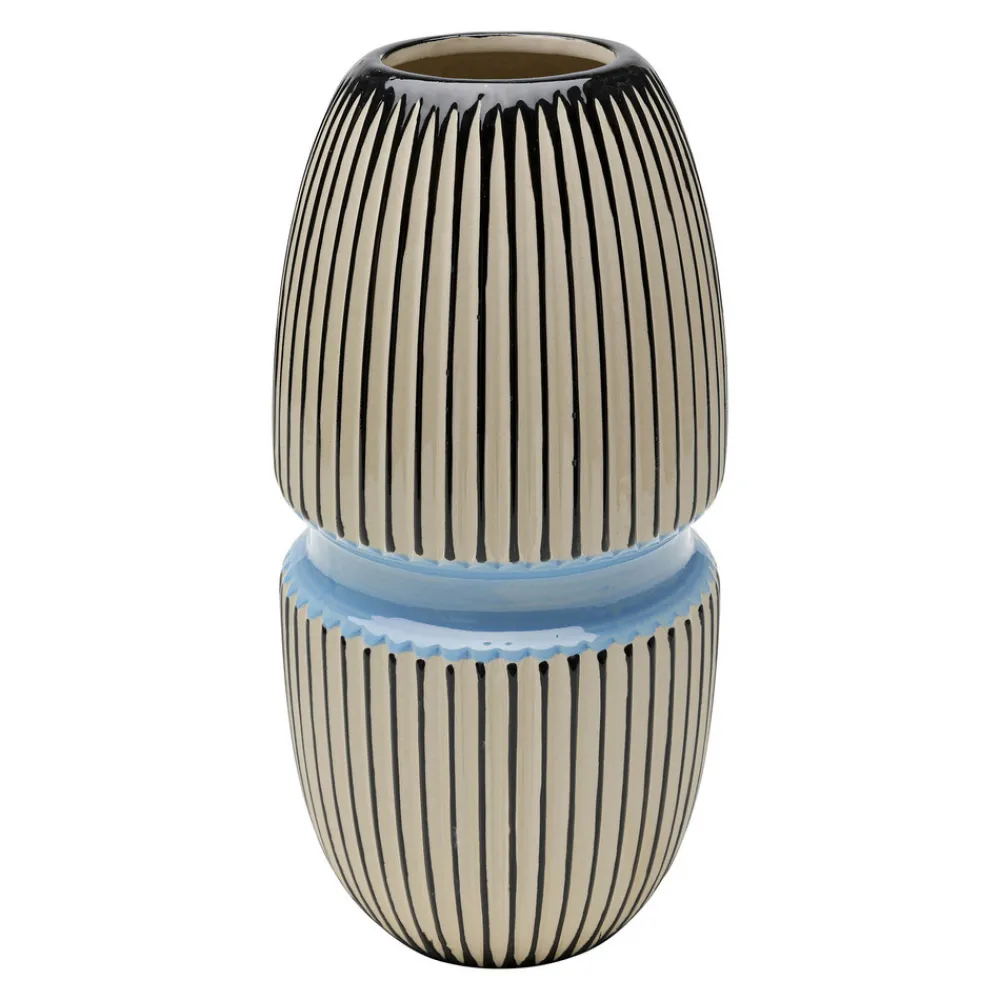 KARE Vase Calabria, blå/beige, porselen, håndlaget Best
