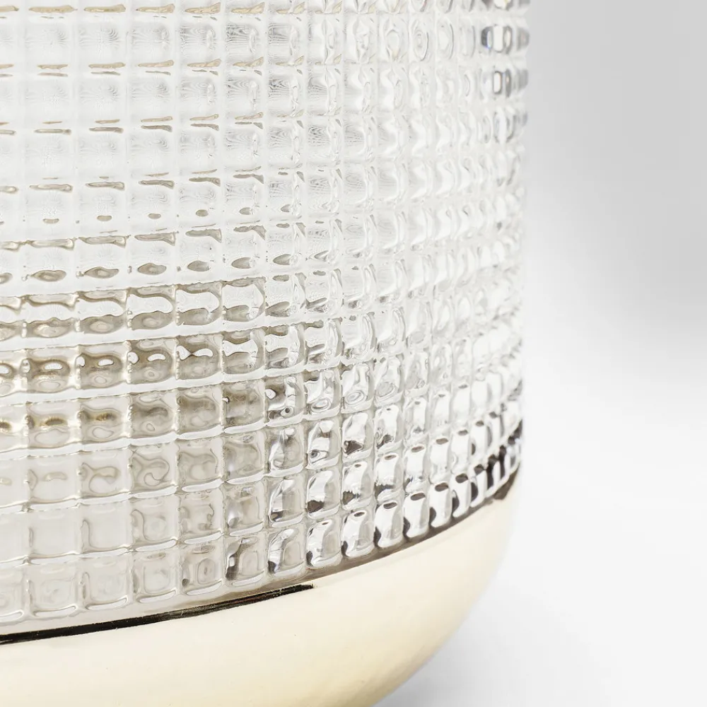 KARE Vase LA Noble, høyde 18 cm, glass, gull/klar, håndlaget