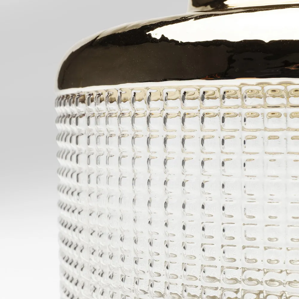 KARE Vase LA Noble, høyde 18 cm, glass, gull/klar, håndlaget