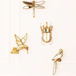 KARE veggobjekt Beetle Mirror, polyresin, glass, gull| Møbel Og Interiør