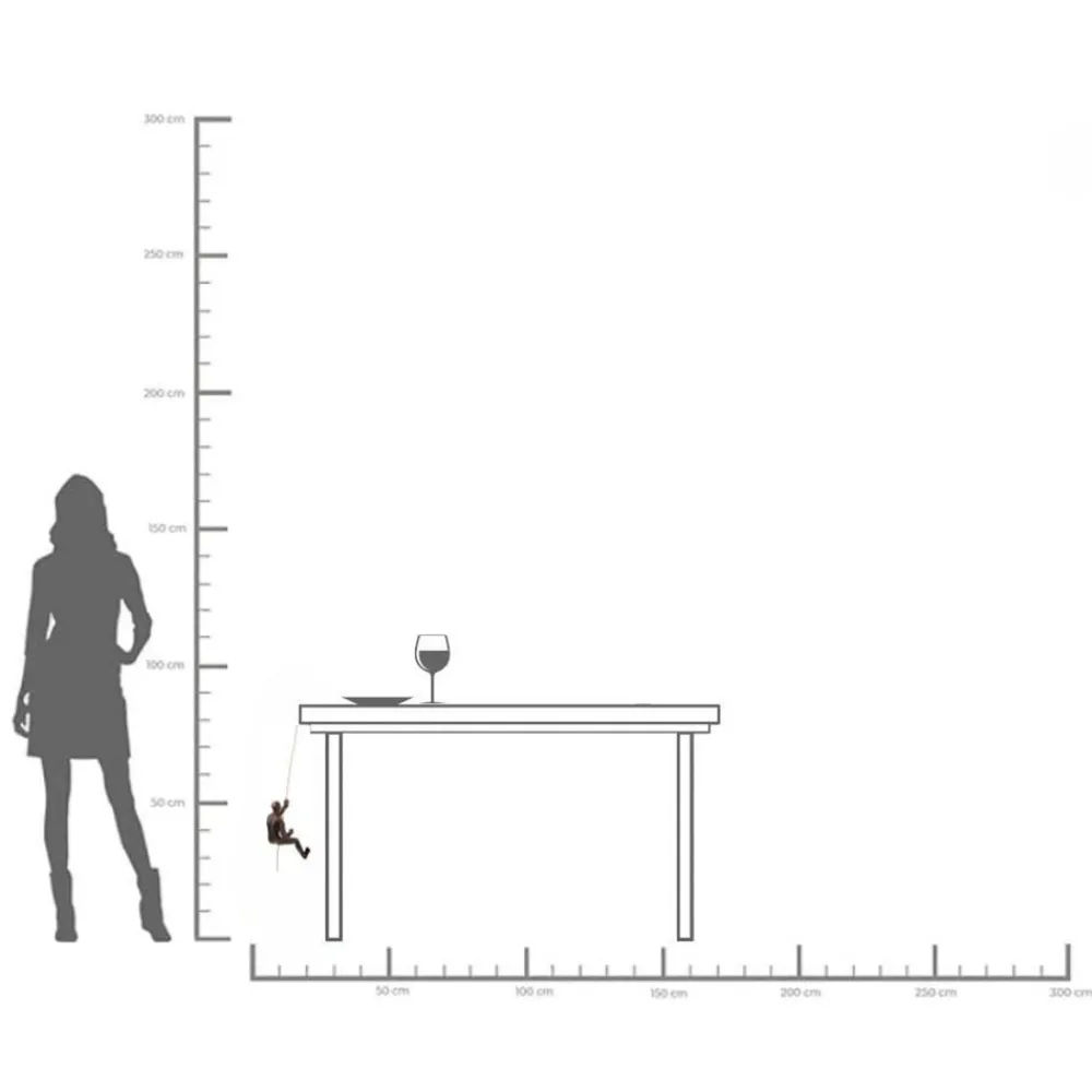 KARE veggobjekt Climber Rope, polyresin, høyde 51 cm, brun| Møbel Og Interiør