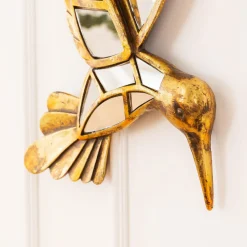 KARE veggobjekt Hummingbird Mirror, polyresin, glass, gull Online