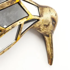 KARE veggobjekt Hummingbird Mirror, polyresin, glass, gull Online