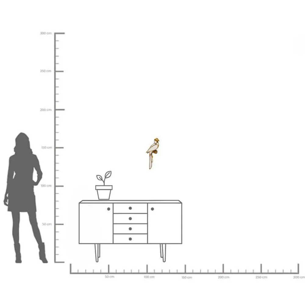 KARE veggobjekt Parrot Mirror, polyresin, glass, gull| Møbel Og Interiør