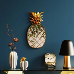 KARE veggobjekt Pina Mirror, polyresin, glass, 50 cm, gull| Møbel Og Interiør