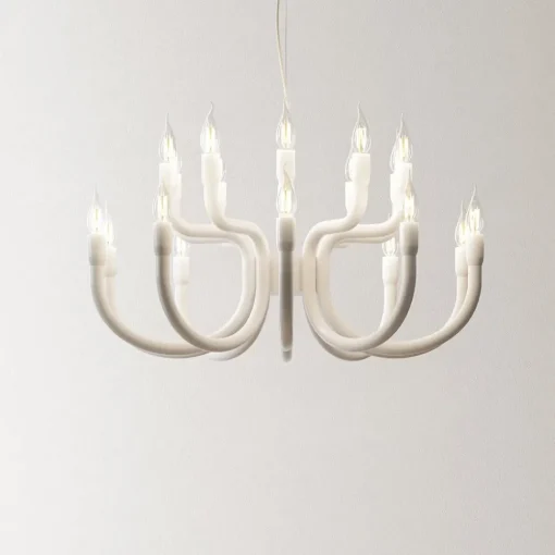 Karman Snoob lysekrone, hvit, Ø 73 cm, aluminium, 20-lys.| Lysekroner