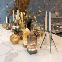 Kartell Lantern LED-bordlampe, røykgrå IP54| Dekorasjonsbelysning|Terrassebelysning