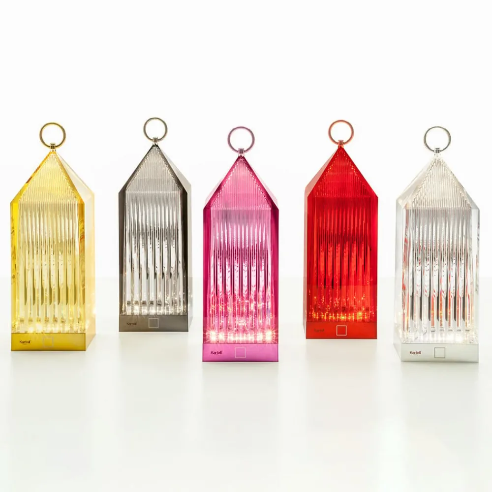 Kartell Lantern LED-bordlampe, røykgrå IP54| Dekorasjonsbelysning|Terrassebelysning