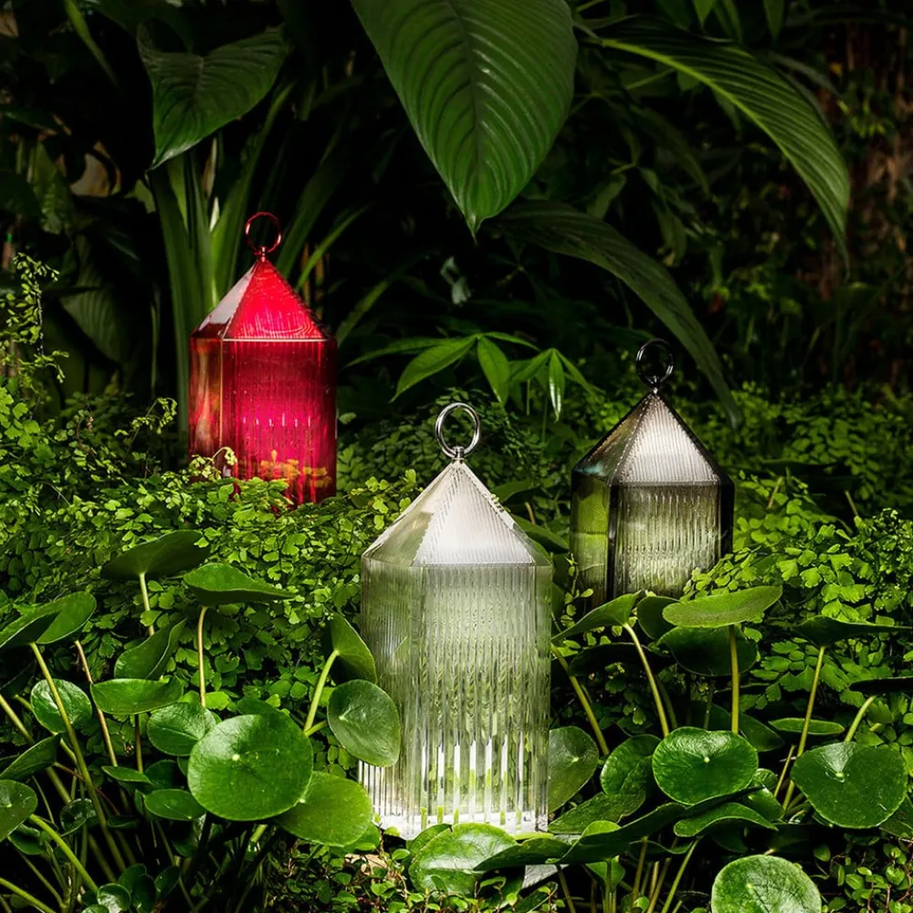 Kartell Lantern LED-bordlampe, røykgrå IP54| Dekorasjonsbelysning|Terrassebelysning