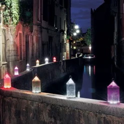 Kartell Lantern LED-bordlampe, røykgrå IP54| Dekorasjonsbelysning|Terrassebelysning