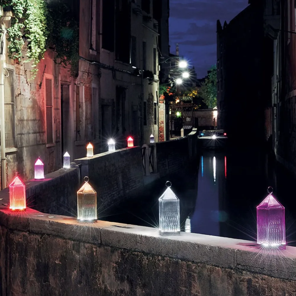 Kartell Lantern LED-bordlampe, røykgrå IP54| Dekorasjonsbelysning|Terrassebelysning