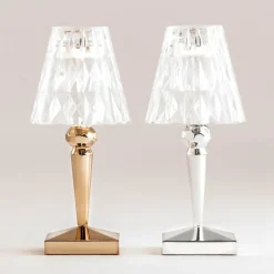 Kartell LED-bordlampe Batteri, 26 cm, kromfarget, IP54| Kommersiell Utebelysning|Led-Utendørs