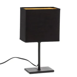 FH Lighting Kate-bordlampe med stoffskjerm, svart/gull| Bordlamper