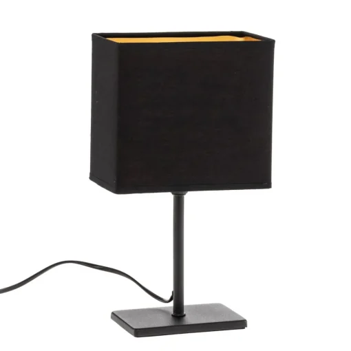 FH Lighting Kate-bordlampe med stoffskjerm, svart/gull| Bordlamper