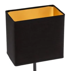 FH Lighting Kate-bordlampe med stoffskjerm, svart/gull| Bordlamper