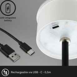 Briloner Kiki LED-bordlampe, svart, IP44, 3000 K, RGBW| Terrassebelysning
