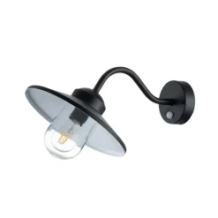 Elstead Klampenborg utendørs vegglampe, svart, bevegelsessensor| Vegglamper Med Sensor|Utebelysning Med Sensor